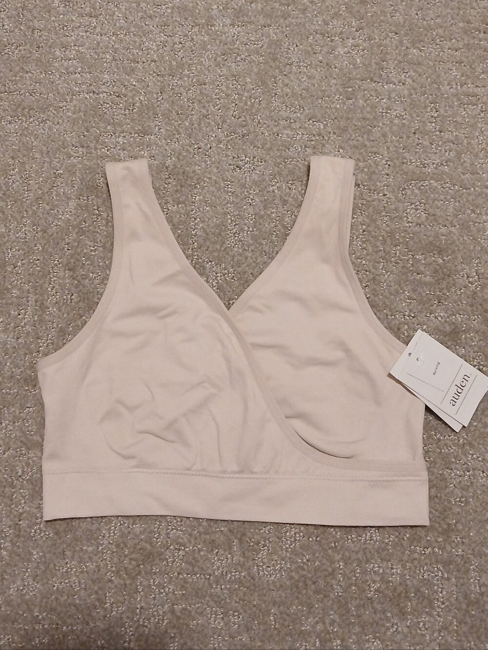 Maternity Nursing Unlined Bralette Bra, Pullover Style. Nude, Small. NWT